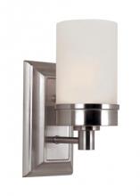  70331 BN - 1-Light Fusion Collection 4.25" Wall Sconce with Cylinder Glass Shade